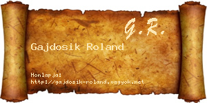 Gajdosik Roland névjegykártya